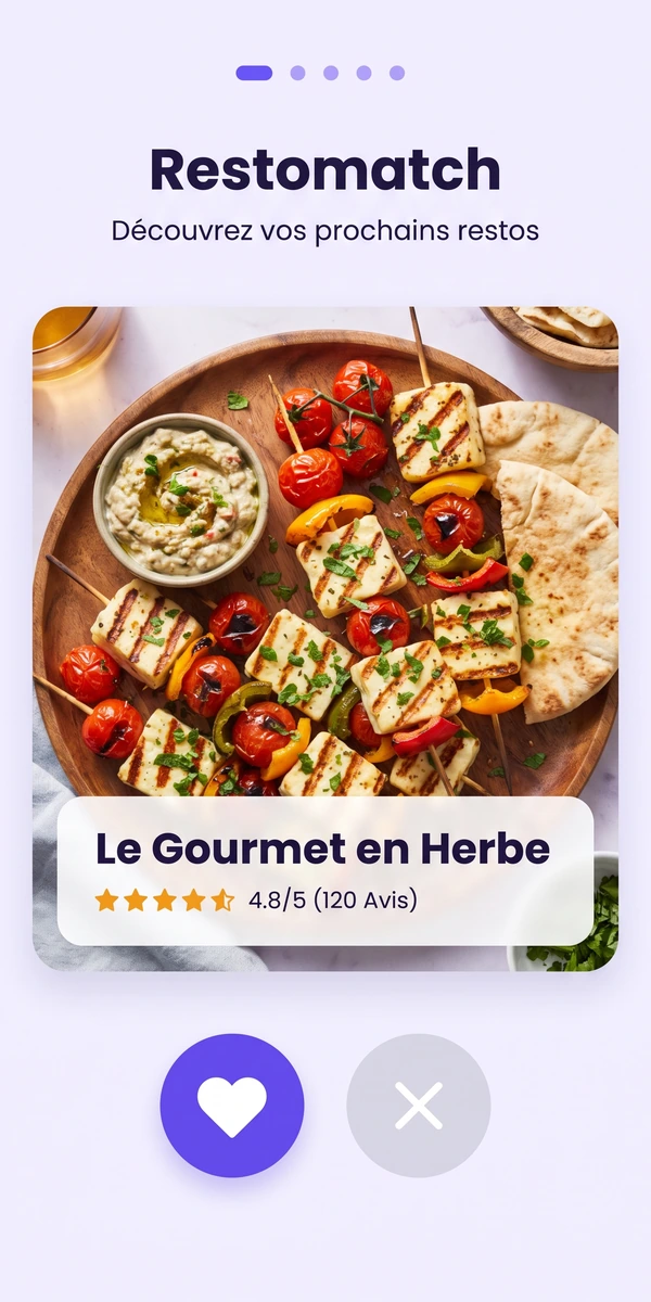 Écran app Restomatch
